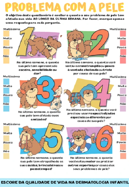 questionário - Escore da qualidade de vida na dermatologia infantil