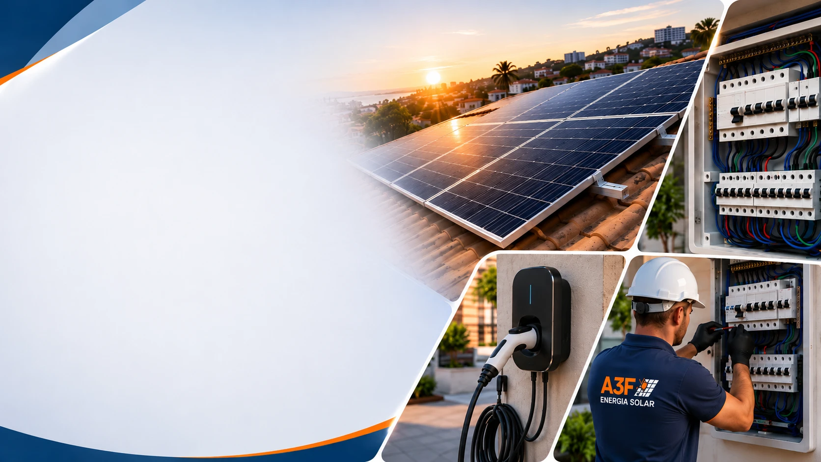 ENERGIA SOLAR<br>E <span style='color:#F96C04;'>SOLUÇÕES ELÉTRICAS</span>