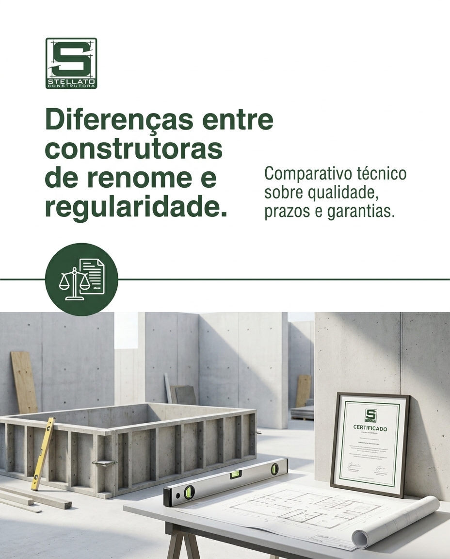 Diferenças entre construtoras de renome e regularidade