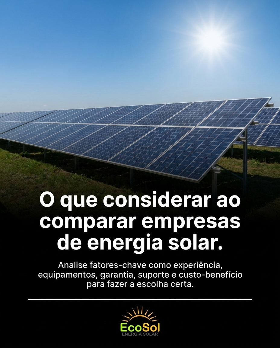 O que considerar ao comparar empresas de energia solar
