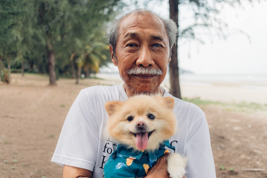 cão e tutor velho