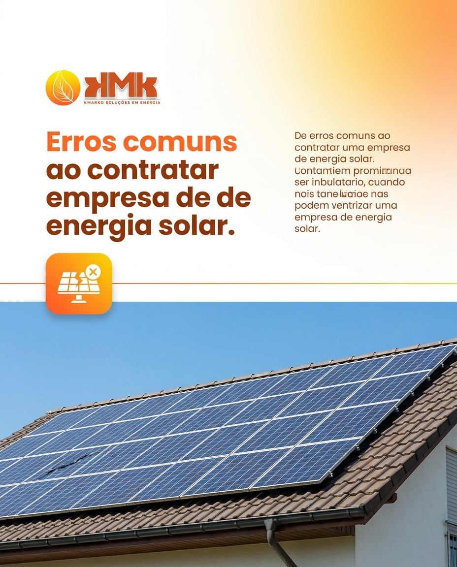 Erros comuns ao contratar uma empresa de energia solar.