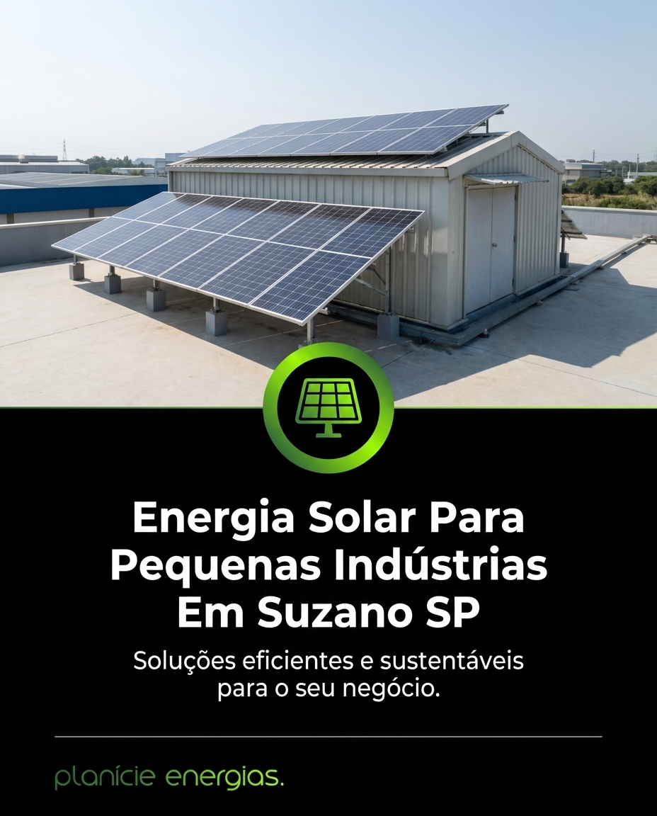 Energia Solar Para Pequenas Indústrias Em Suzano SP