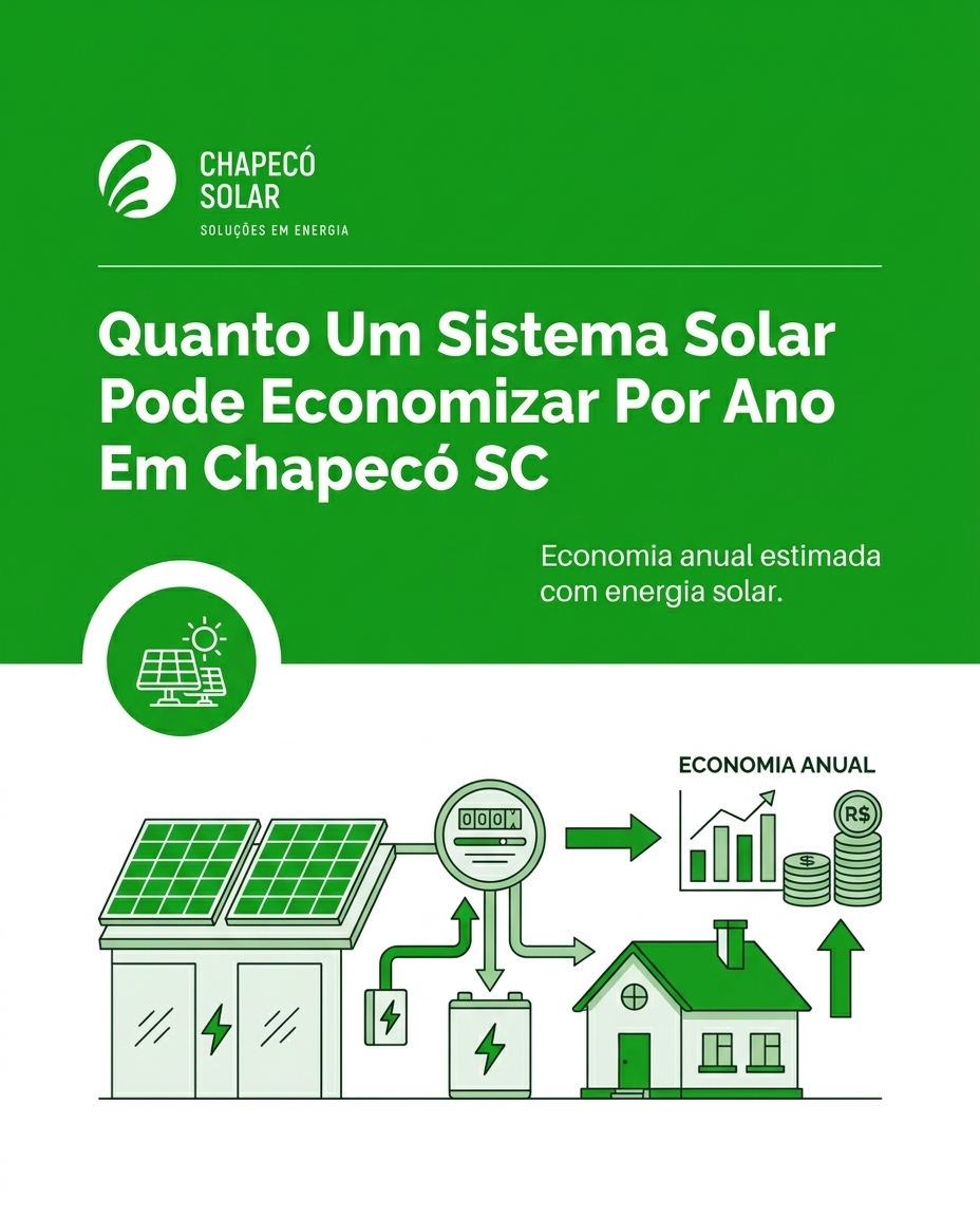 Quanto Um Sistema Solar Pode Economizar Por Ano Em Chapecó SC