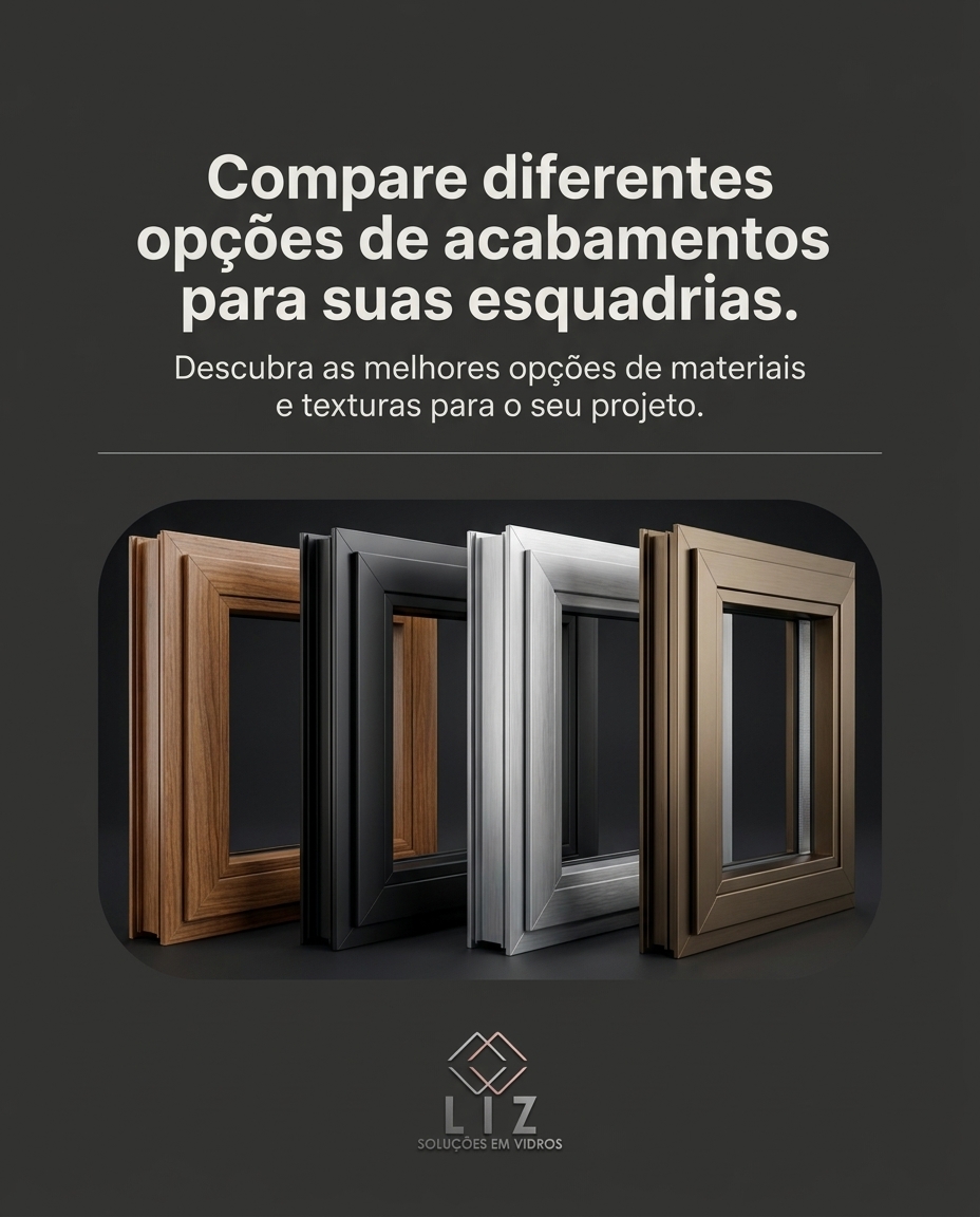 Compare diferentes opções de acabamentos para suas esquadrias